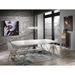 Table rectangle en acier et bois MDF effet marbre Amir L 200 cm - Photo n°5