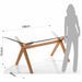 Table rectangle en bois massif et verre trempé Joana L 180 cm - Photo n°4