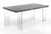 Table rectangle en bois MDF gris et pieds verre trempé Fady L 180 cm - Photo n°1