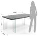 Table rectangle en bois MDF gris et pieds verre trempé Fady L 180 cm - Photo n°3