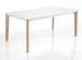 Table rectangle extensible bois massif et bois MDF blanc Mia L 160/240 cm - Photo n°1