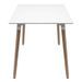 Table rectangulaire 120 cm blanc brillant et pieds bois naturel Welly - Photo n°3