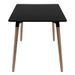 Table rectangulaire 120 cm noir brillant et pieds bois naturel Welly - Photo n°3
