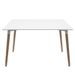 Table rectangulaire 140 cm blanc brillant et pieds bois naturel Welly - Photo n°2