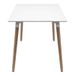Table rectangulaire 140 cm blanc brillant et pieds bois naturel Welly - Photo n°3