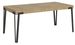 Table rectangulaire 180 cm chênes clair et pieds métal anthracite Konta - Photo n°1
