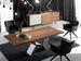 Table rectangulaire acier inoxydable et plateau bois plaqué Noyer Futura 180 cm - Photo n°2