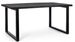 Table rectangulaire bois de manguier noir et pieds acier noir Tinka 160 cm - Photo n°1