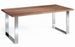 Table rectangulaire bois plaqué noyer et pieds métal chromé Hena 160 cm - Photo n°1