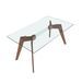 Table rectangulaire Broka 160 cm - Plateau en verre trempé et pieds en noyer - Photo n°5