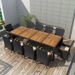 Table rectangulaire et 10 chaises de jardin métal et résine tressée noir Mae - Photo n°2