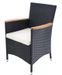 Table rectangulaire et 10 chaises de jardin métal et résine tressée noir Mae - Photo n°5