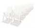 Table rectangulaire et 10 chaises de jardin plastique blanc Camille - Photo n°2