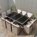Table rectangulaire et 10 chaises de jardin résine tressée beige Iris - Photo n°2