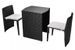 Table rectangulaire et 2 chaises de jardin métal et résine tressée noir Leila - Photo n°1