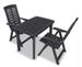 Table rectangulaire et 2 chaises de jardin plastique anthracite Camille - Photo n°1
