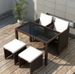 Table rectangulaire et 2 chaises de jardin résine tressée marron Iris - Photo n°2