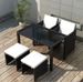 Table rectangulaire et 2 chaises de jardin résine tressée noir Chaz - Photo n°2