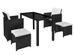 Table rectangulaire et 2 chaises de jardin résine tressée noir Chaz - Photo n°3