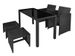 Table rectangulaire et 2 chaises de jardin résine tressée noir Chaz - Photo n°4