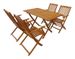 Table rectangulaire et 4 chaises de jardin acacia clair Polina - Photo n°1