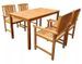 Table rectangulaire et 4 chaises de jardin acacia clair Polina 3 - Photo n°1