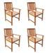 Table rectangulaire et 4 chaises de jardin acacia clair Polina 3 - Photo n°3