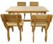 Table rectangulaire et 4 chaises de jardin pin massif clair Stylie - Photo n°3
