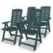 Table rectangulaire et 4 chaises de jardin plastique vert Camille - Photo n°3