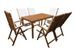 Table rectangulaire et 6 chaises de jardin acacia clair coussins blanc Polina - Photo n°1