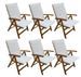 Table rectangulaire et 6 chaises de jardin acacia clair coussins blanc Polina - Photo n°3
