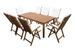 Table rectangulaire et 6 chaises de jardin acacia clair et coussins blanc Polina - Photo n°1