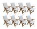 Table rectangulaire et 6 chaises de jardin acacia clair et coussins blanc Polina - Photo n°3