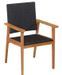 Table rectangulaire et 6 chaises de jardin acacia clair et résine tressée Vidot 120 - Photo n°3