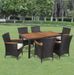 Table rectangulaire et 6 chaises de jardin acacia clair et résine tressée Vidot 2 - Photo n°2
