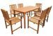 Table rectangulaire et 6 chaises de jardin acacia clair Polina 140 - Photo n°1