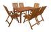 Table rectangulaire et 6 chaises de jardin acacia clair Polina 140 2 - Photo n°1