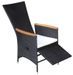 Table rectangulaire et 6 chaises de jardin métal et résine tressée noir Mae - Photo n°8