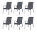 Table rectangulaire et 6 chaises de jardin métal et tissu noir Mahe - Photo n°2