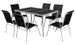 Table rectangulaire et 6 chaises de jardin métal gris et noir Bachra - Photo n°1