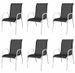 Table rectangulaire et 6 chaises de jardin métal gris et noir Bachra - Photo n°3