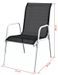 Table rectangulaire et 6 chaises de jardin métal gris et noir Bachra - Photo n°6