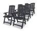 Table rectangulaire et 6 chaises de jardin plastique anthracite Camille - Photo n°3
