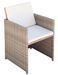 Table rectangulaire et 6 chaises de jardin résine tressée beige Iris - Photo n°5