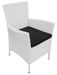 Table rectangulaire et 6 chaises de jardin résine tressée blanc Mik - Photo n°5