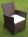 Table rectangulaire et 6 chaises de jardin résine tressée marron Mik - Photo n°3