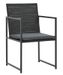 Table rectangulaire et 6 chaises de jardin résine tressée noir et métal Malm - Photo n°2