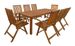 Table rectangulaire et 8 chaises de jardin acacia clair Polina - Photo n°1