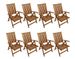 Table rectangulaire et 8 chaises de jardin acacia clair Polina - Photo n°3