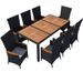 Table rectangulaire et 8 chaises de jardin métal et résine tressée noir Mae 91 - Photo n°1